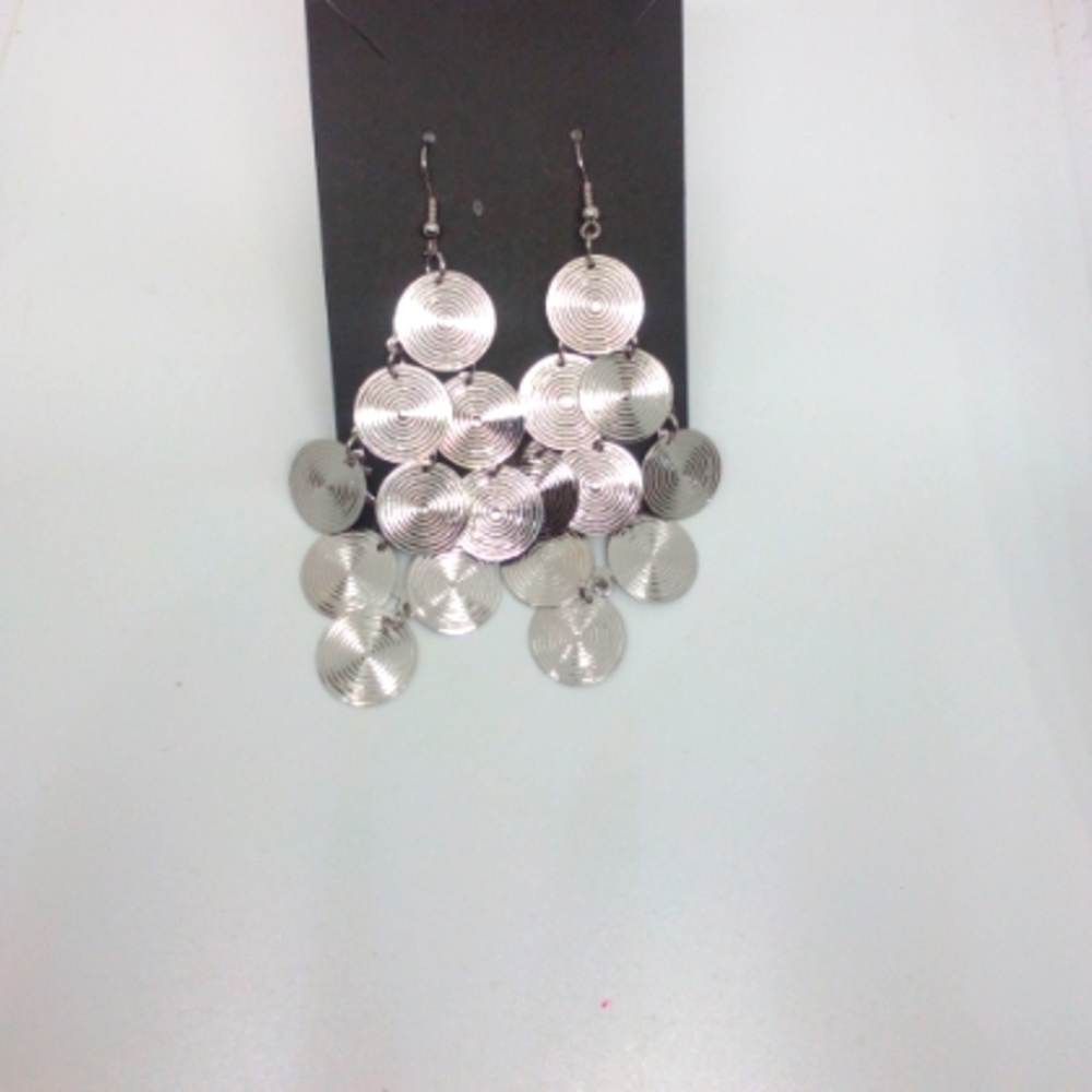 Silver round dangles